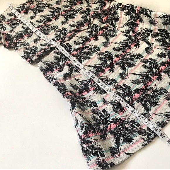 TOPSHOP Tropical Leaf Crop Overlay Skater Dress - Picture 9 of 9